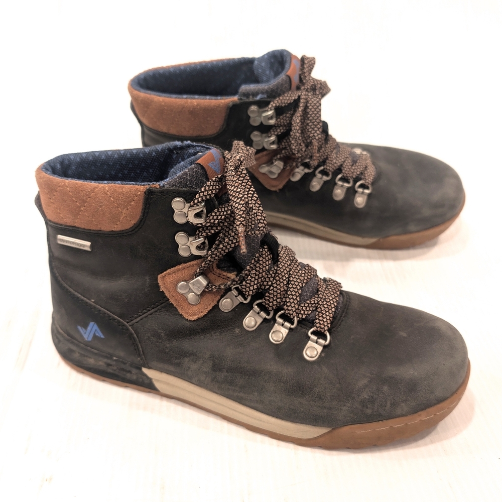 FORSAKE Patch Women's Black Leather Lace-up Hiking Boots Gorpcore Outdoor Sz 9.5